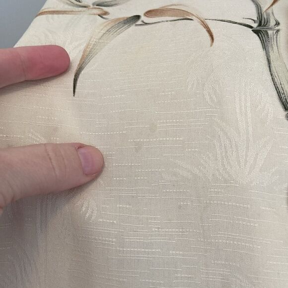 Joseph & Feiss Cream Foliage Leaf Print 100% Silk Button Up Shirt Size XXL - Picture 5 of 10